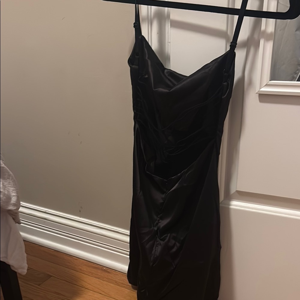 Black Sleeveless sexy Dress with Cowl Neck